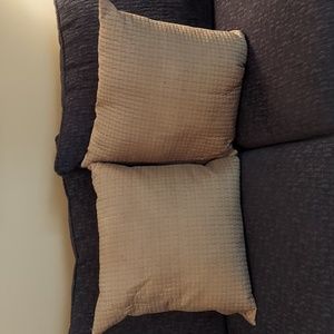 RODEO HOME Vintage 18 x 18 Throw Pillow Set Beige Gold Satin- VINTAGE GORGEOUS!